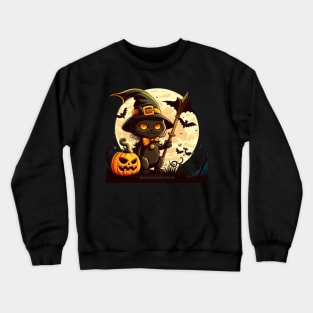 This cat is ready to celebrate Halloween like a boss Crewneck Sweatshirt